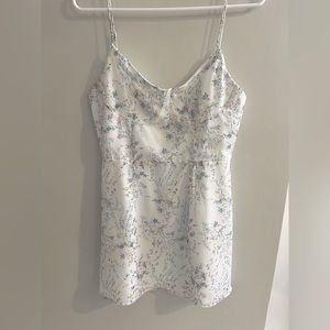 Mini white floral dress Superdown brand (from Revolve)